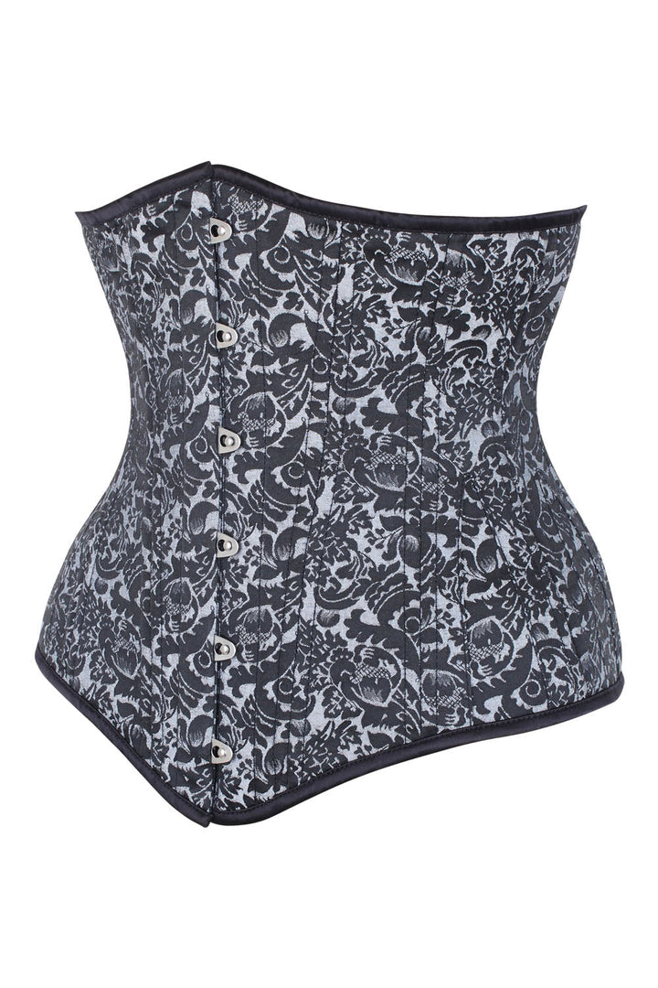 Silver Brocade Dannee Waist Training Corset