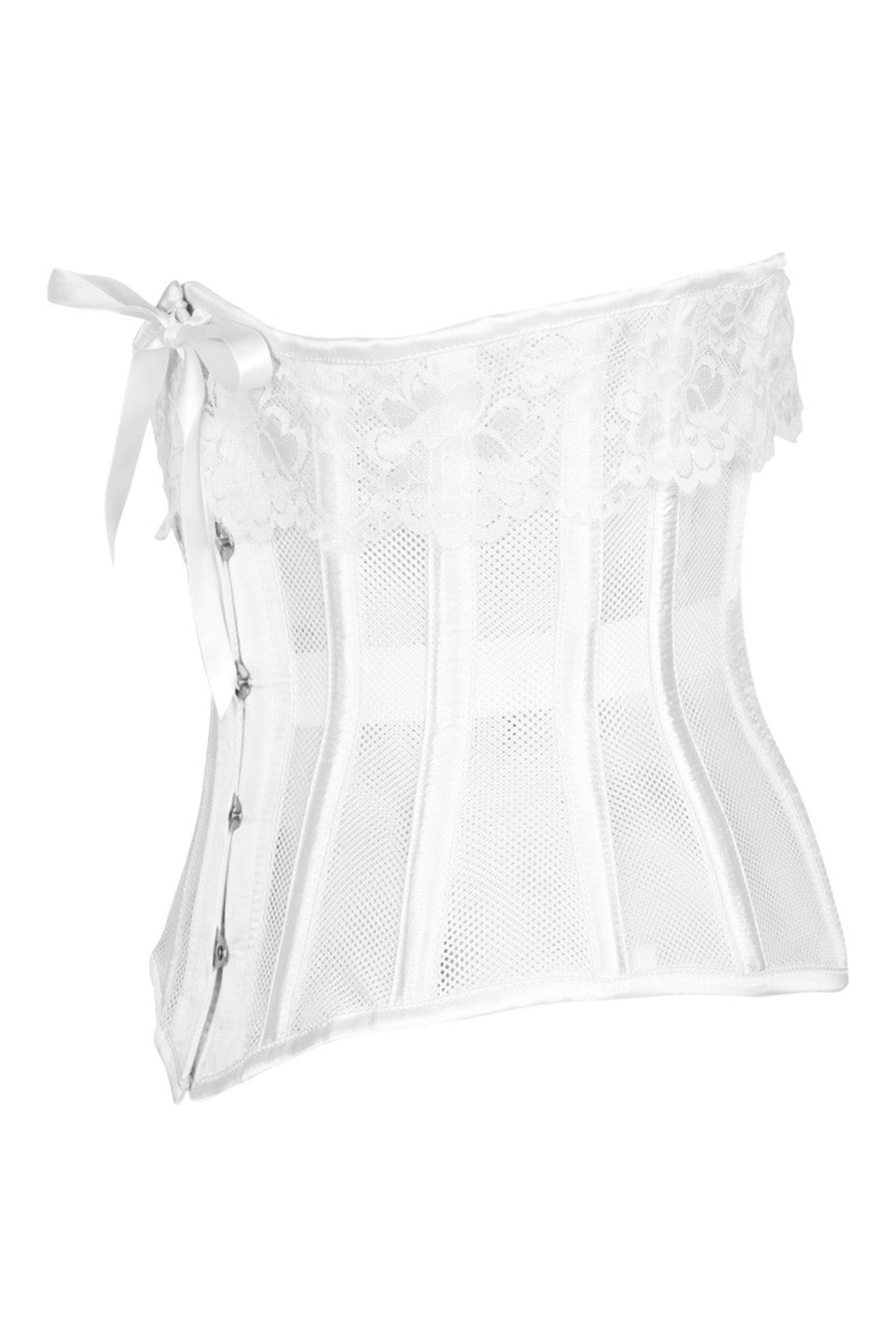 White Hetty Honeycomb Mesh Underbust Corset