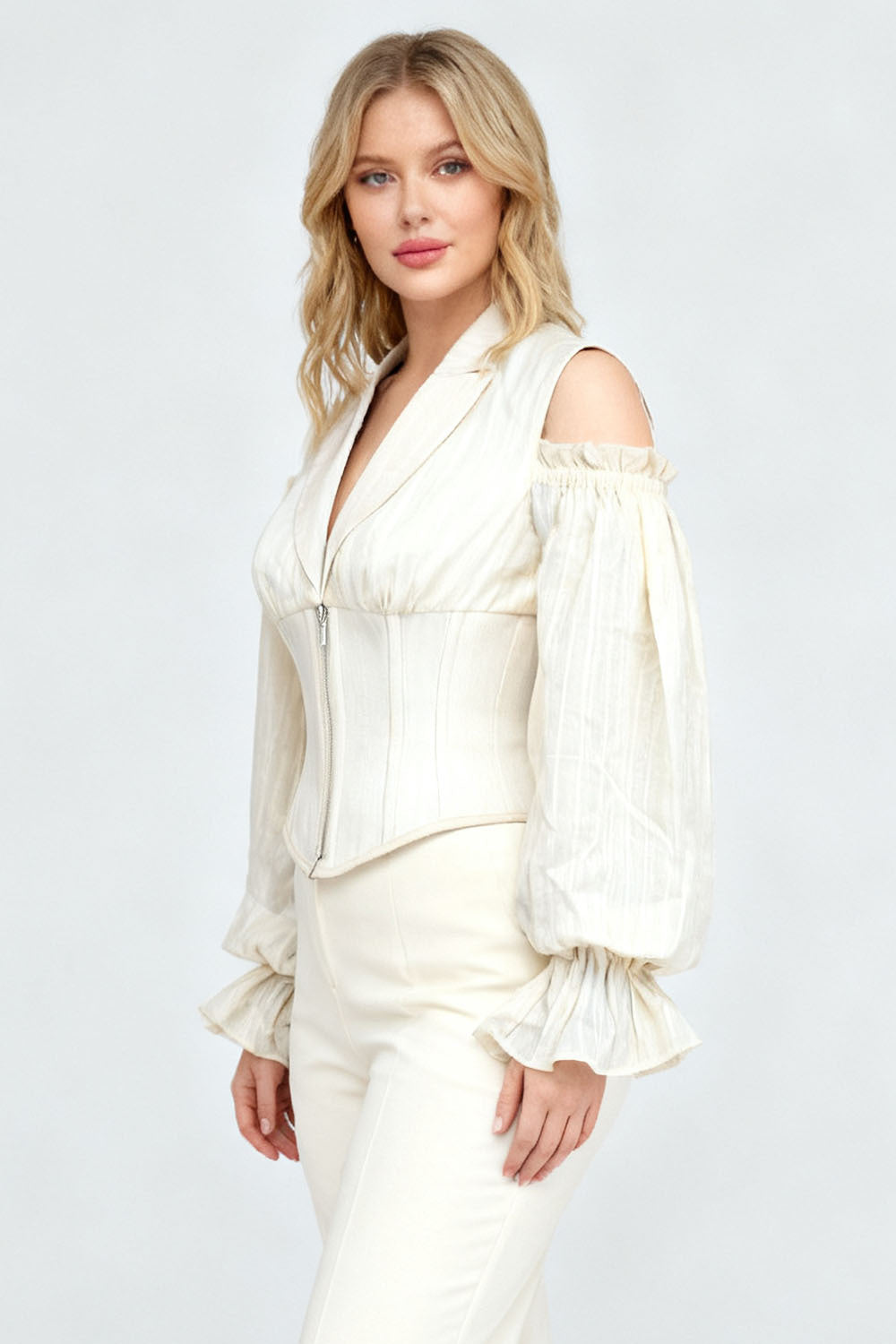 Ivory Ivy Cold Shoulder Underbust Cotton Corset