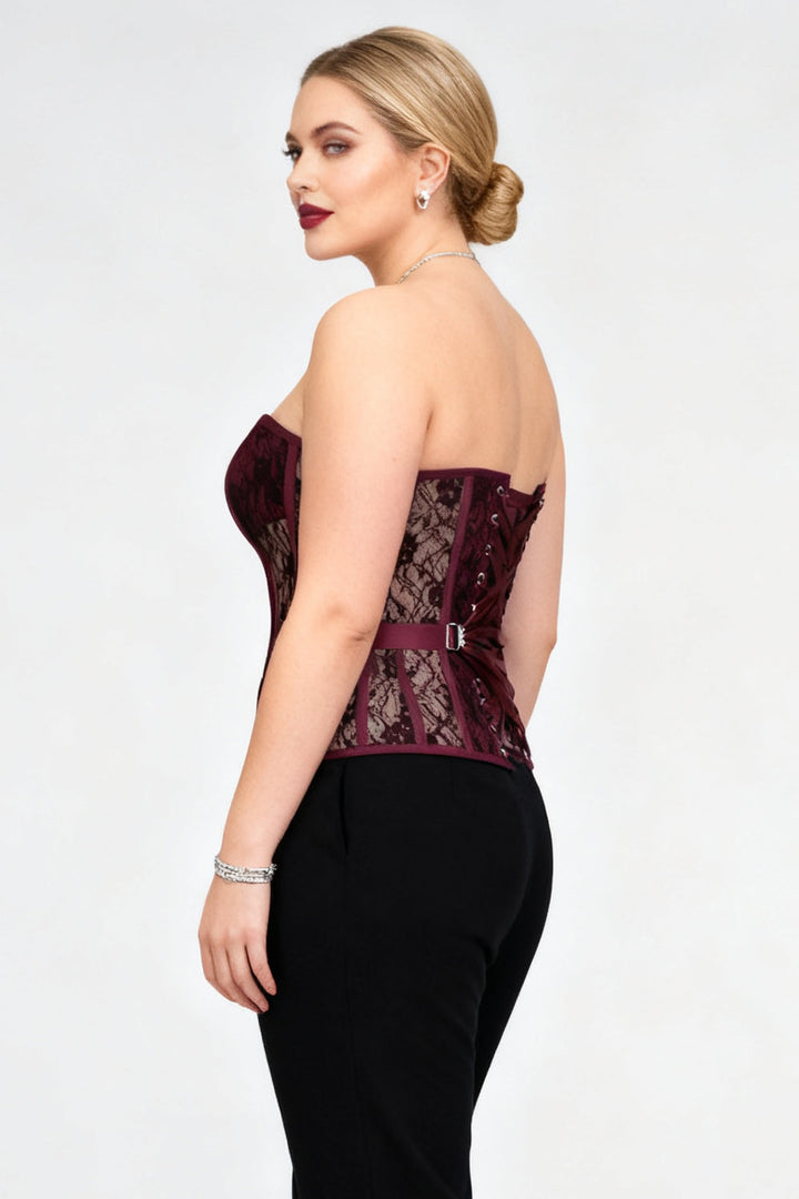 Crushed Violets Hadlea Overbust Corset with Fan Lacing