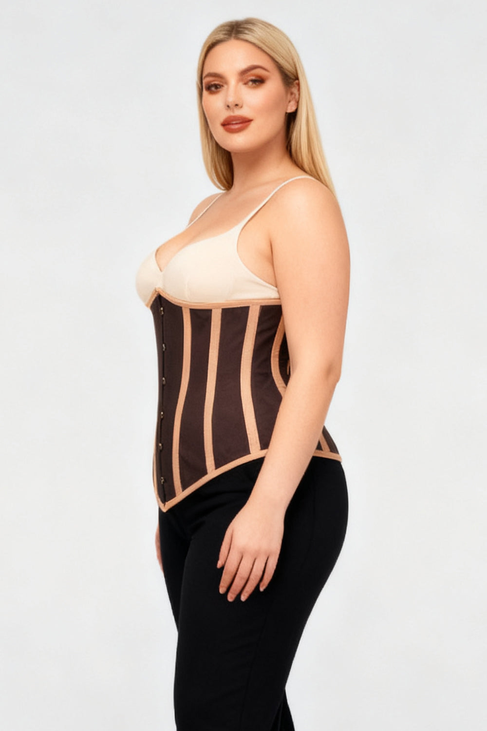 Brown Jolissa Single Layer Longline Underbust Corset