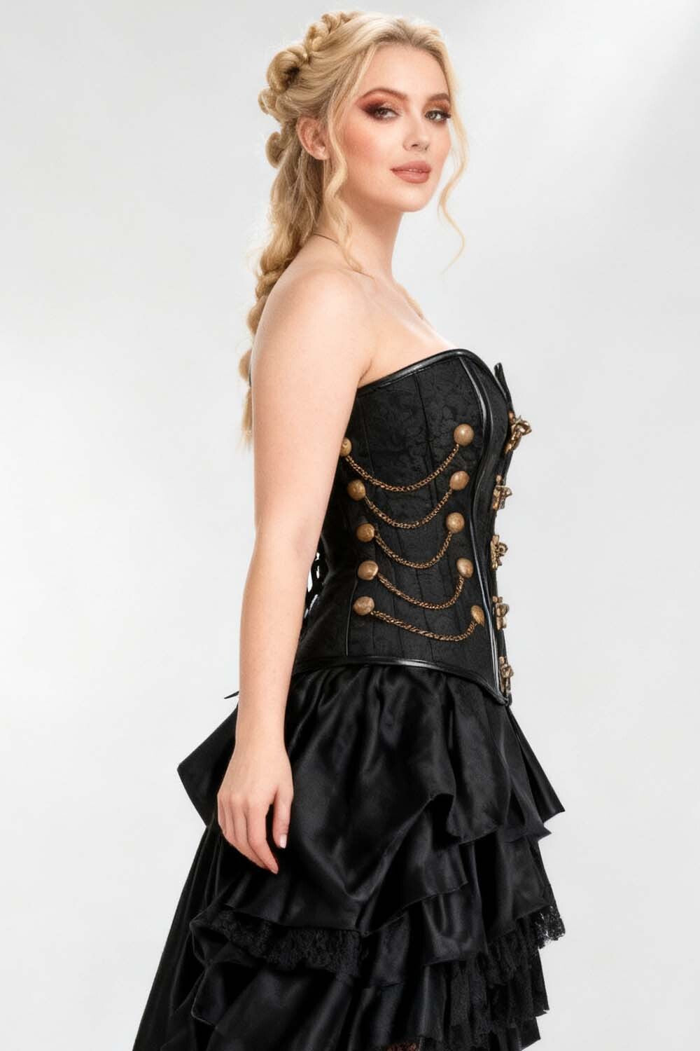 Jewelyn Black Steampunk Overbust Corset