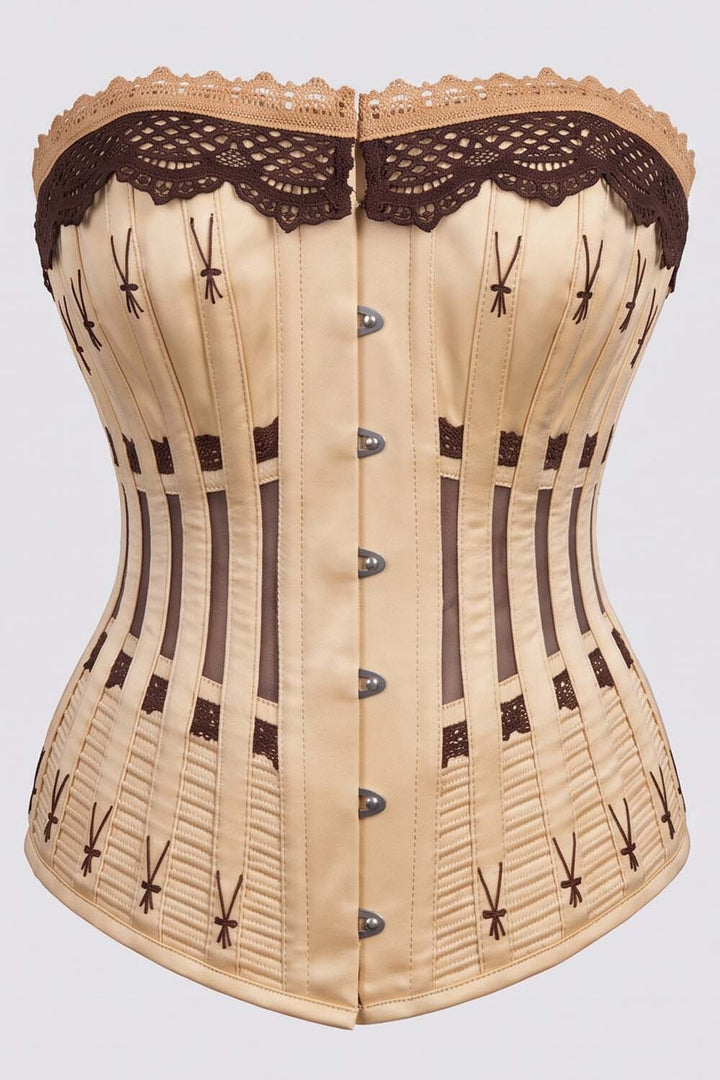 CORDELIA Victorian Overbust Corset in Black by Luxe Noir — front view