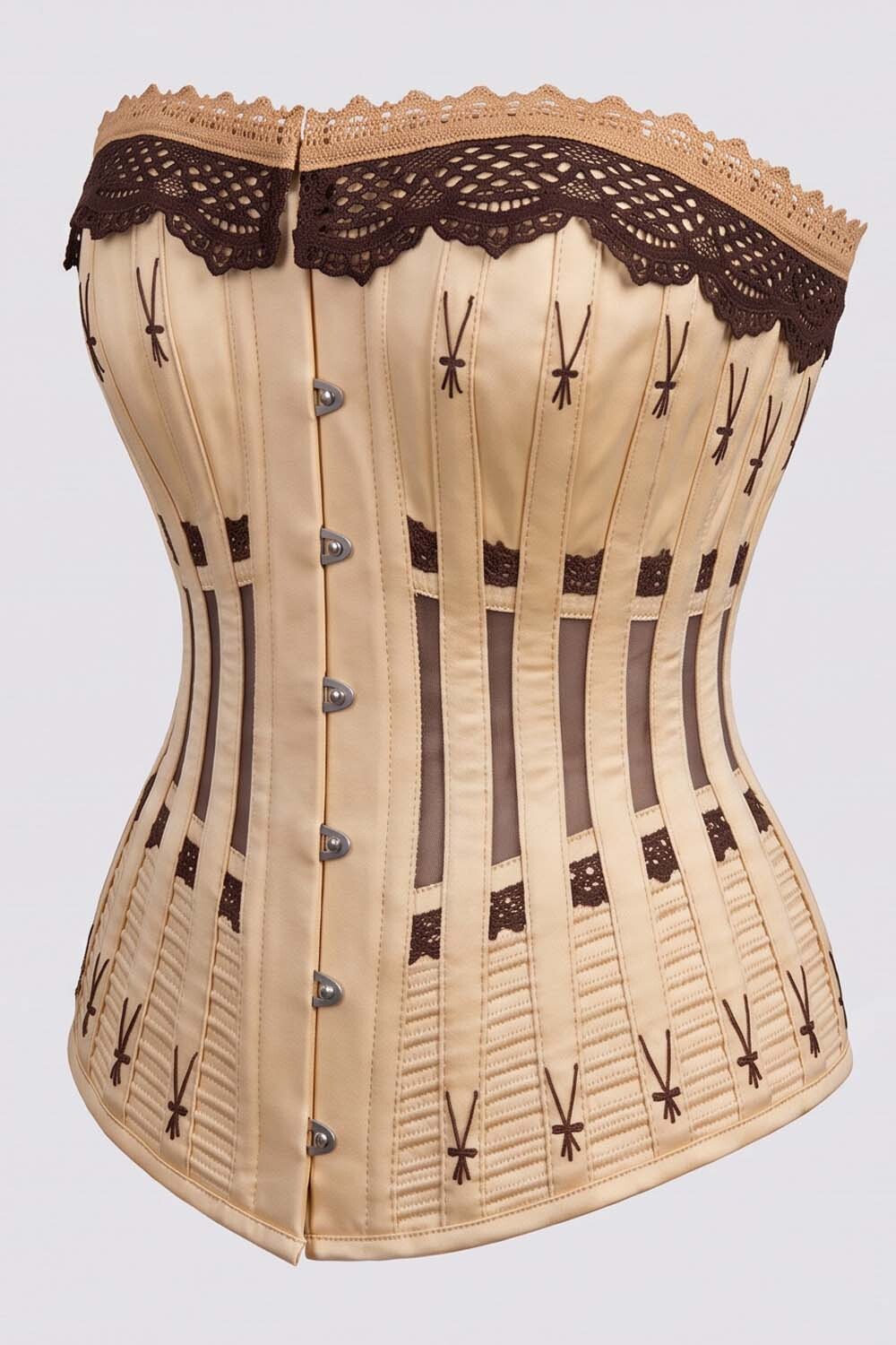 CORDELIA Victorian Overbust Corset in Black by Luxe Noir — side view