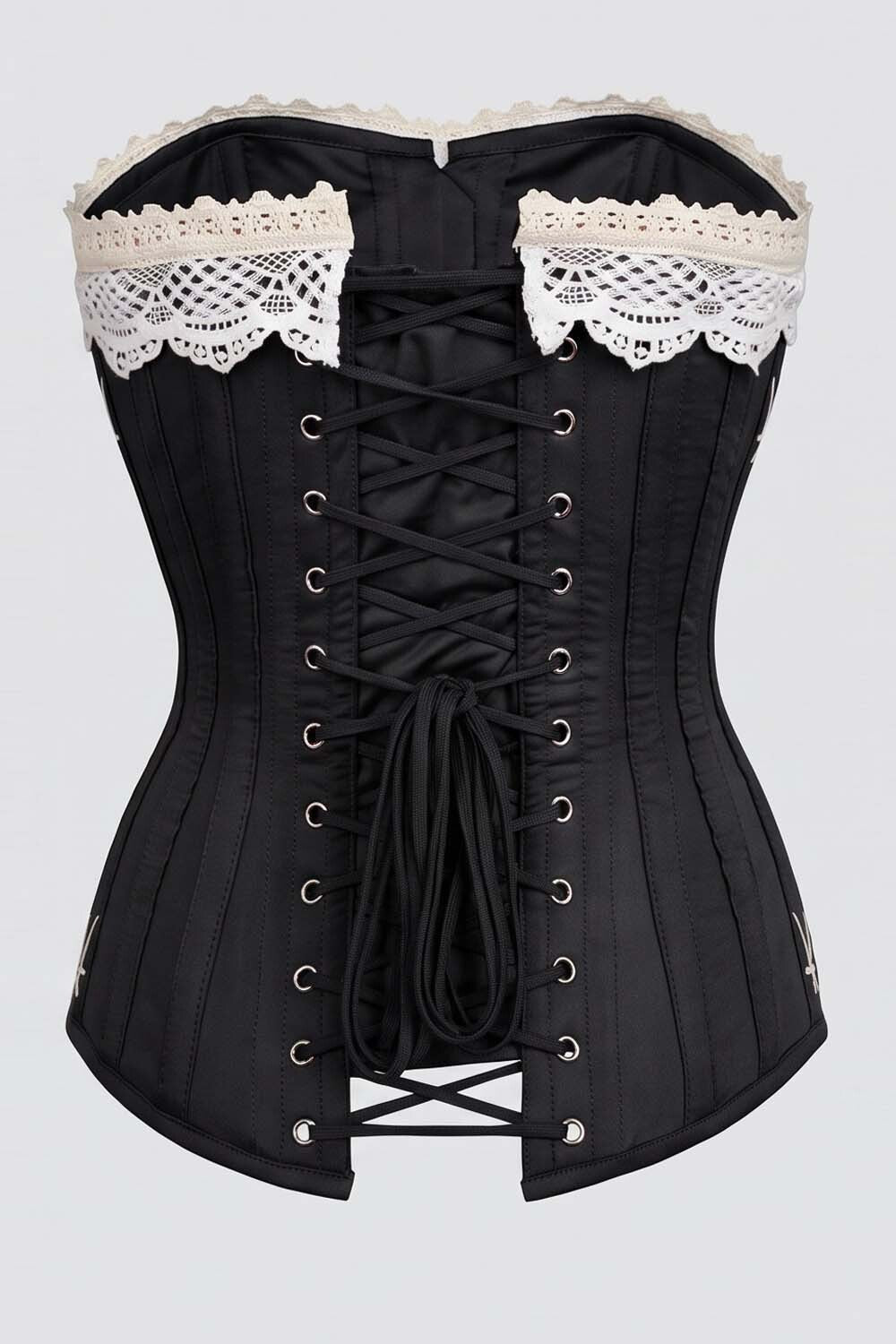 CORDELIA Victorian Overbust Corset in Butter Nude by Luxe Noir — back view