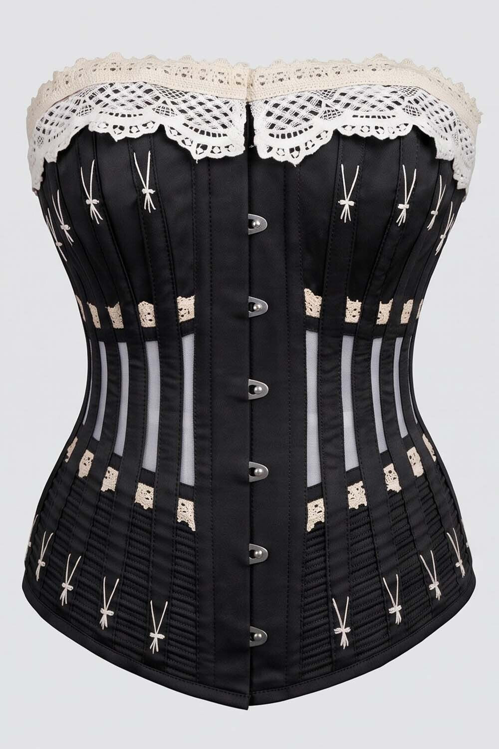 CORDELIA Victorian Overbust Corset in Butter Nude by Luxe Noir — front view