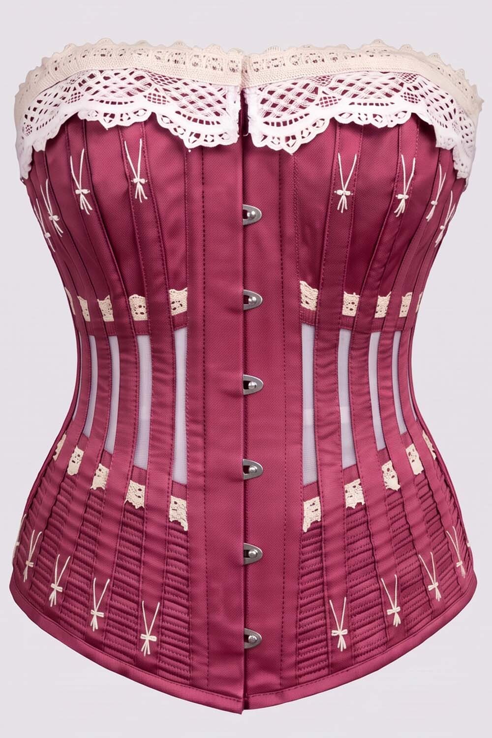 CORDELIA Victorian Overbust Corset in Jade by Luxe Noir — front view