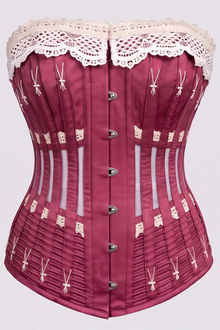 CORDELIA Victorian Overbust Corset in Jade by Luxe Noir — front view