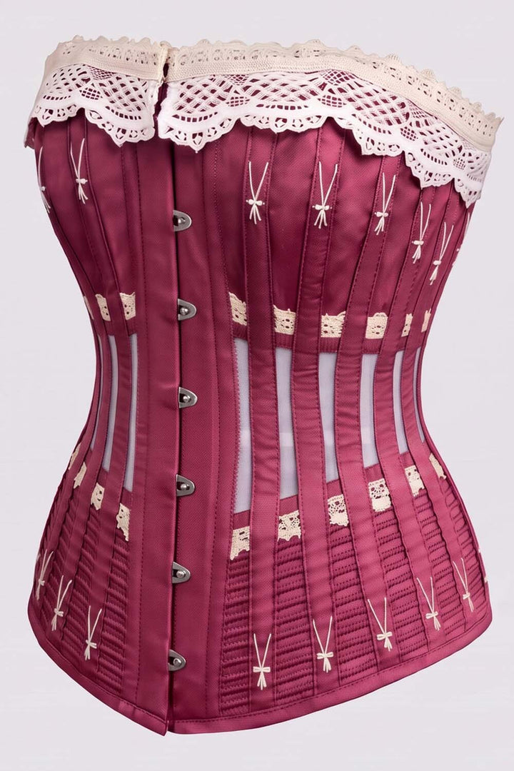 CORDELIA Victorian Overbust Corset in Jade by Luxe Noir — side view