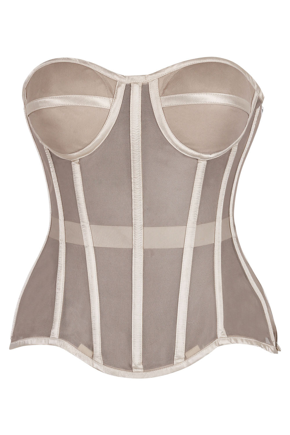 Janaea Nude Mesh Overbust Corset — front view