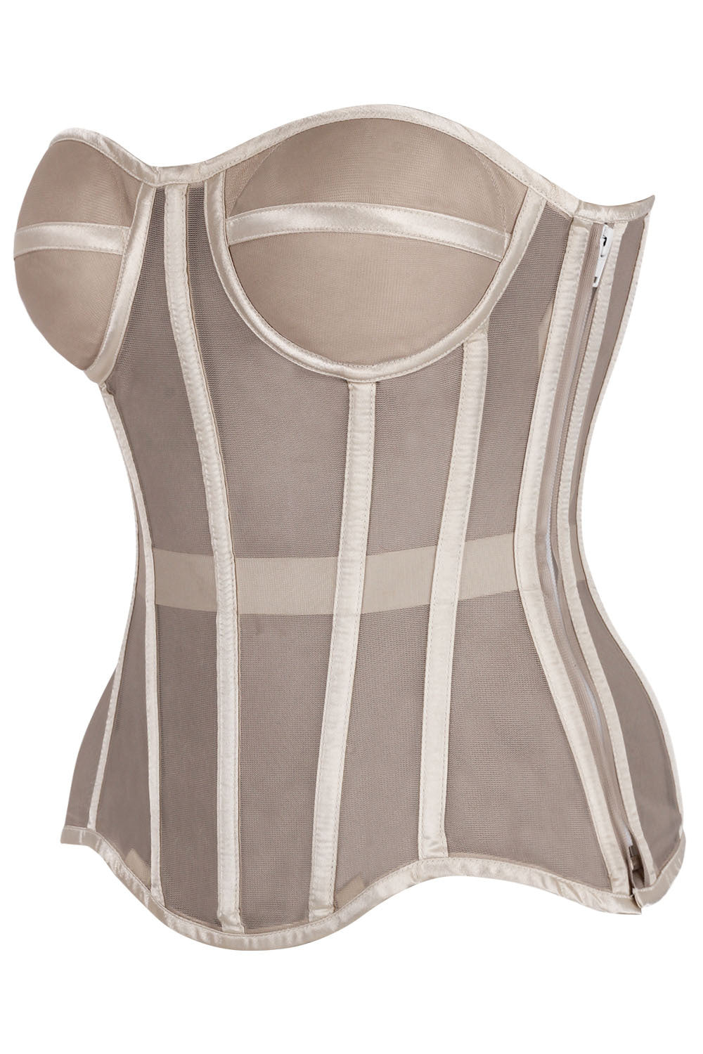 Janaea Nude Mesh Overbust Corset — side view