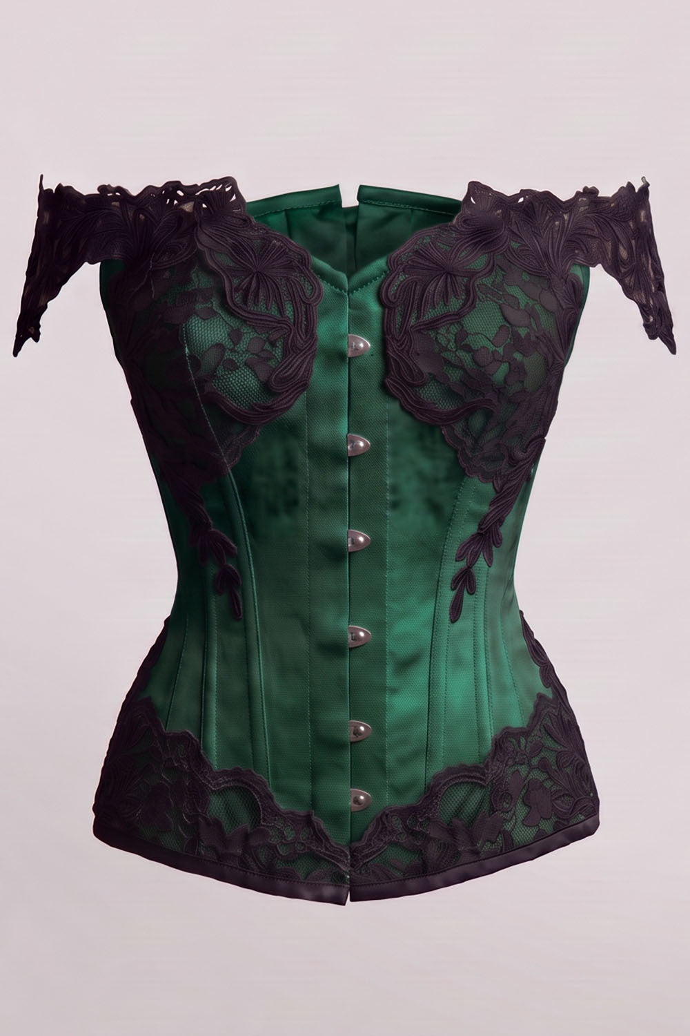 OPHELIA Off—Shoulder Overbust Corset in Butter Nude by Luxe Noir — front view